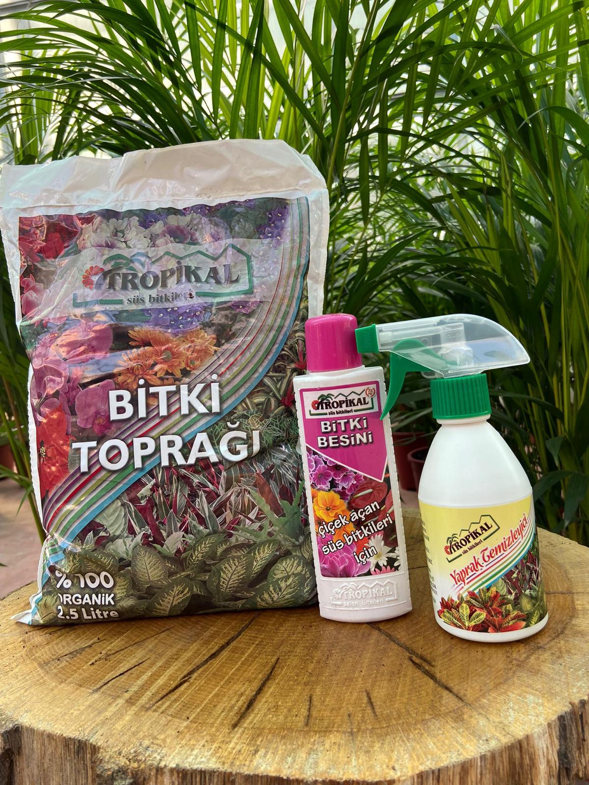 Bitki Toprağı Perlit Karışımlı 2,5 Lt+Çiçek Açtıran Bitki Besini 225 Ml+Böcek İlacı 250 Ml